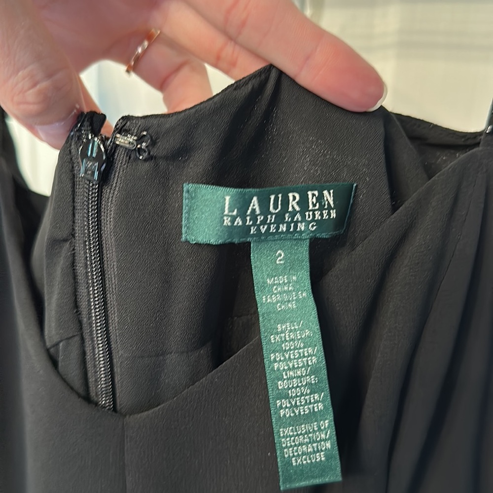 RALPH LAUREN Floor length black evening gown